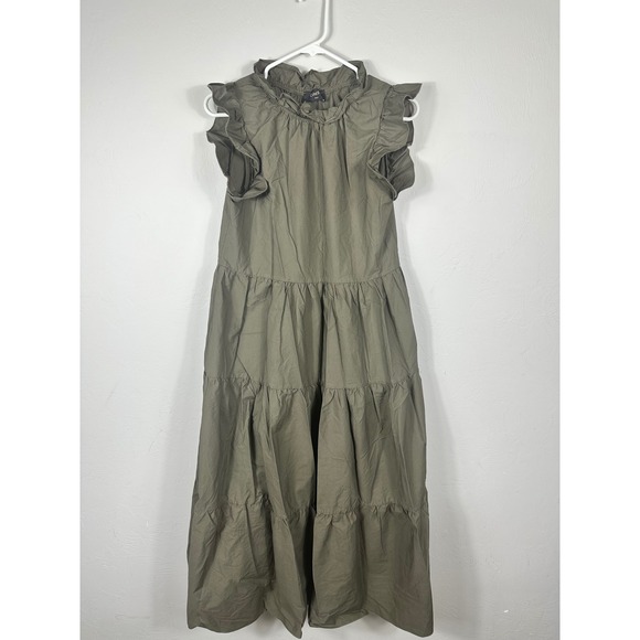 Chepe Dresses & Skirts - Chepe‎ Italy Women's Tiered Maxi Dress Olive Green Cotton Made in Italy